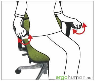 Arm Pad Angle Adjustment - Ergohuman Chair Adjustments