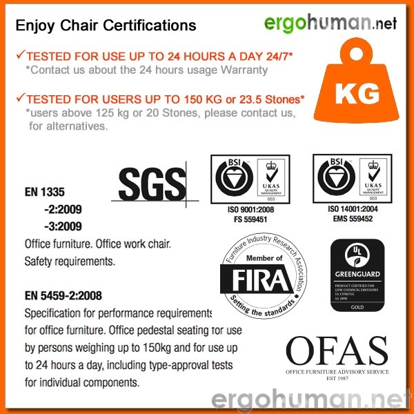 Enjoy Chair Certifications Enjoy Chair Certifications